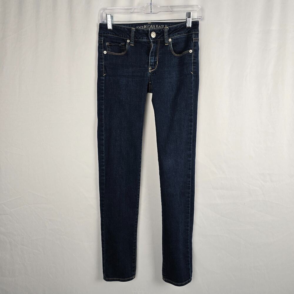 American Eagle Skinny Jeans Women's 0 Super Stretch Blue Dark Wash